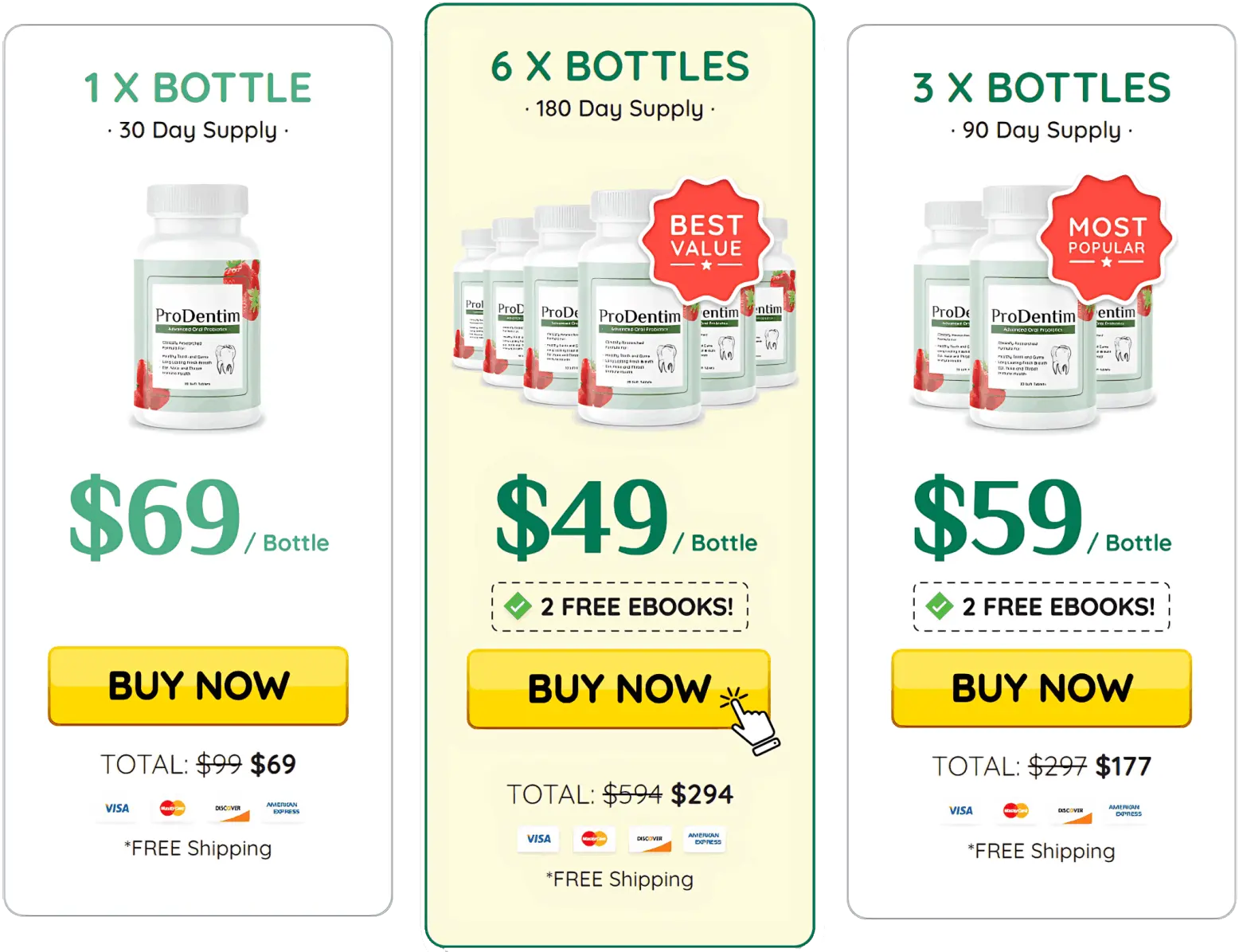 ProDentim pricing packages and discount offers